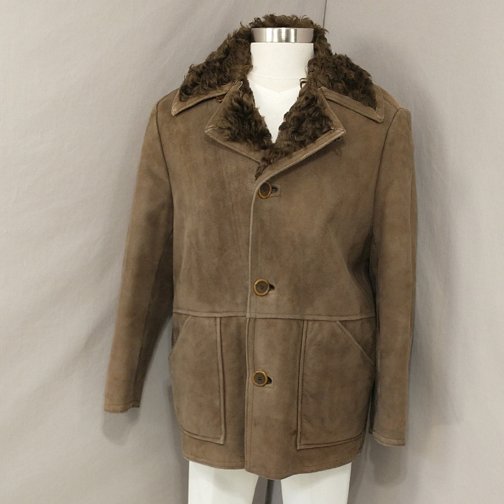 Scotland Shearling Coat Curly Fur & Leather Jacket Antartex Lambskin Brown SeeMs
